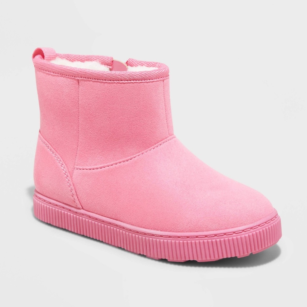 Toddler Girls Argo Zipper Shearling Type Boots, Pink, SZ 8t. Cat & Jack